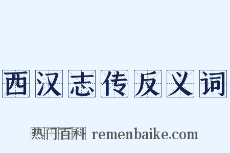 西汉志传反义词是什么意思的图片